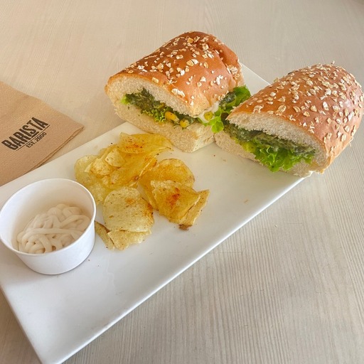 Freshly Made Spinach & Corn Sandwich