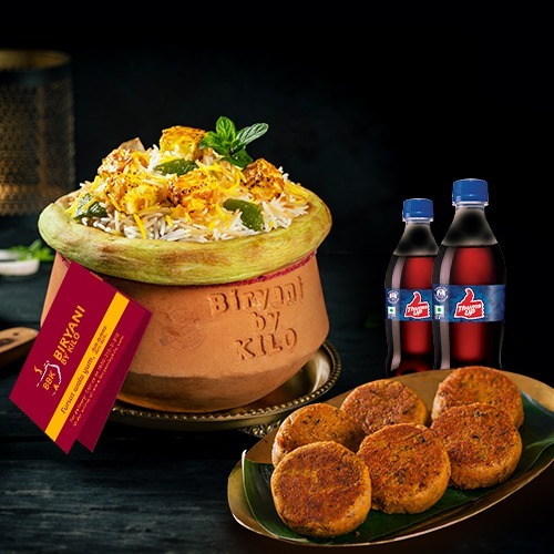 Paneer Hyderabadi Dum Biryani Combo [Serve 1-2]