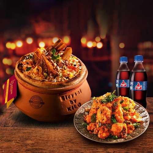 Mutton Hyderabadi Dum Biryani Combo [Serve 1-2]