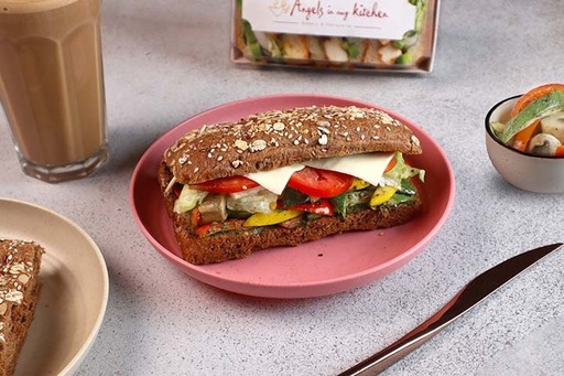 ROASTED VEGGIES N PESTO + COLD COFFEE