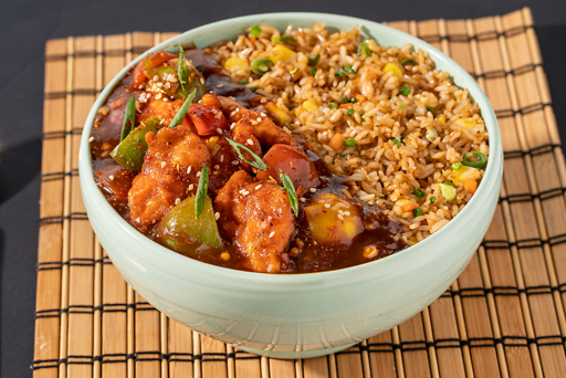 Asian Black Pepper Chicken Rice Bowl