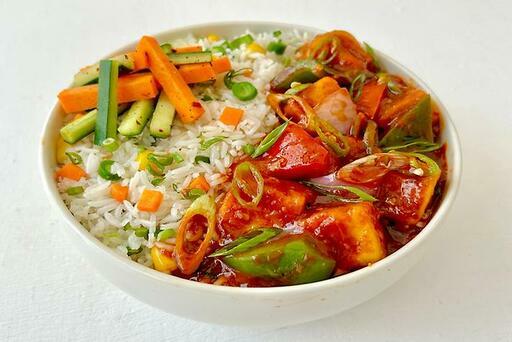 Chilli Paneer Rice Bowl