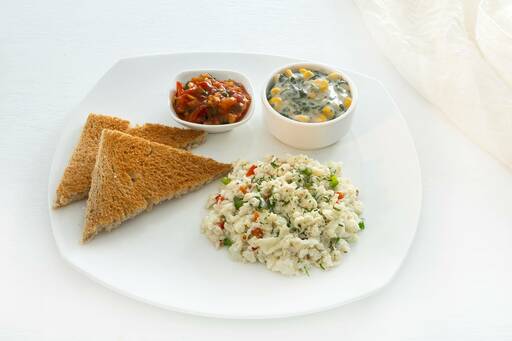 Spinach Corn Egg White Scramble