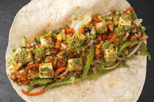 Baked Paneer Salsa Verde Buritto Wrap