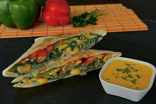 Spinach And Corn Breakfast Quesadilla