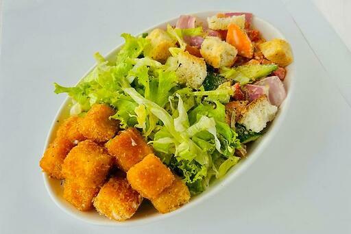 Crumb Fried Paneer Caesar Salad
