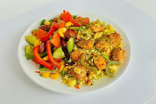 PeriPeri Chicken Egg Scramble Protein Plate