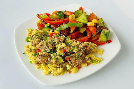 Herb Chicken Egg Scramble Protein Plate