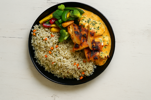 Baked Chicken Steak- Low GI Rice Bowl