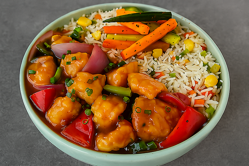 High Protein Schezwan Double Chicken Bowl