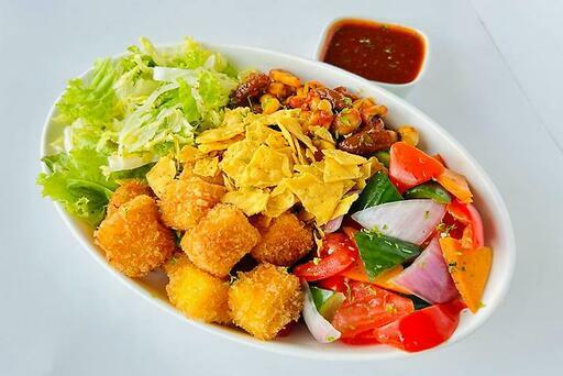 Crumb Fried Paneer Salad