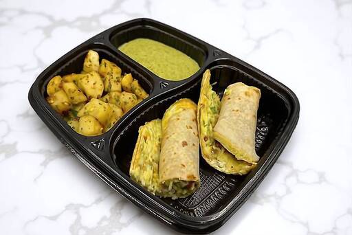 Anda Paratha + Mint Chutney + Diced Potato