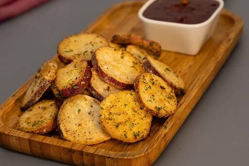 Masala Mania Sweet Potato Fries, Ashwagandha Beet Ketchup