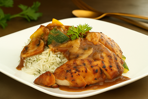 Chicken Steak In Mushroom Sauce