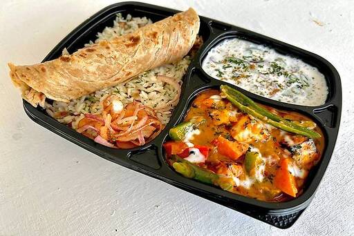 Bhuna Paneer Subz Masala Thali