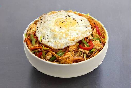 Fried Egg Teriyaki Noodles