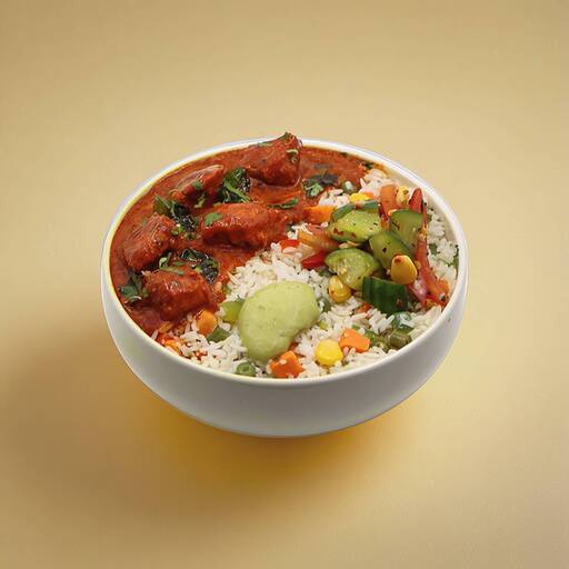 Ghee Roast Chicken Rice Bowl