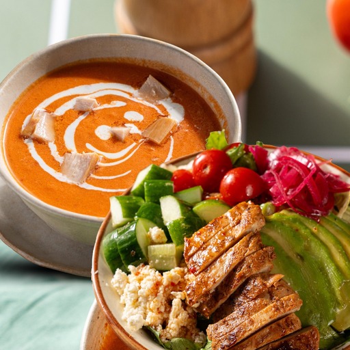 Smoked Chicken&Hass Avocado Salad+Mexican Chicken Pepper Soup