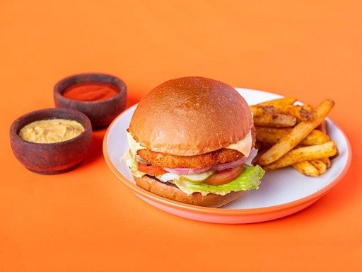 Crispy Chicken And Cheese Melt Burger