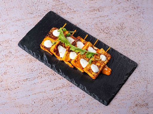 Grilled Naga Chilli Cottage Cheese Skewers