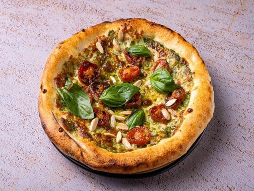 Basil Almond Pesto Pizza