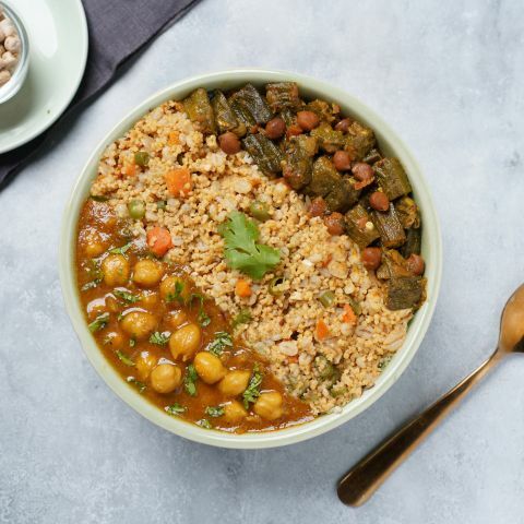 Chole, Bhindi Chana & Millet Pulao