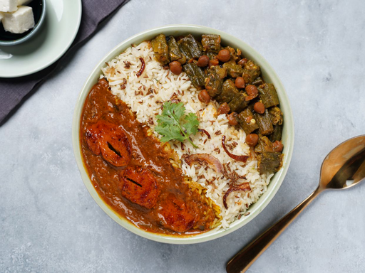 Kadhai Chaap, Bhindi Chana And Jeera Pulao