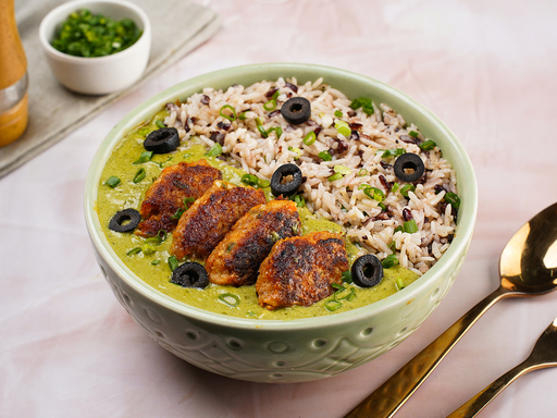 Creamy Pesto Chicken Patty Bowl
