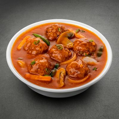 Veg Manchurian Balls With Choice Of Gravy - Half