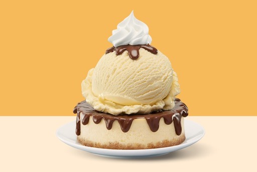 Vanilla Ice Cream With Nutella Spread Cheesecake Sundae