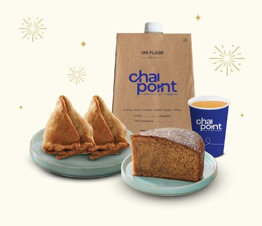 Masala Chai-Uniflask + Aloo Samosa (2Pcs) + Banana Cake