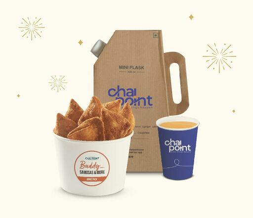 Ginger Chai-Miniflask + Mini Samosa Binge Packs (10Pcs)