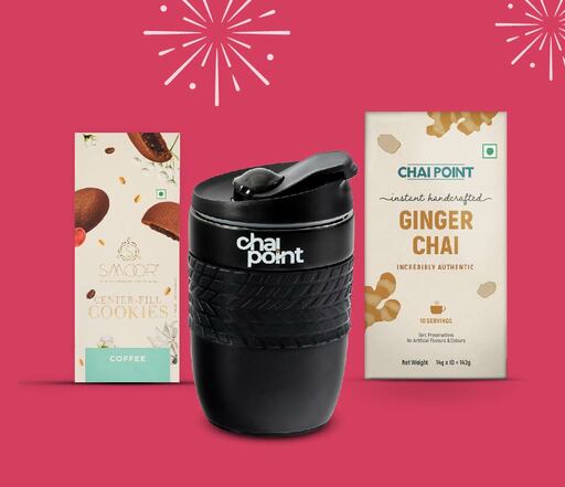 GripGo Sipper Gift Hamper (Black) Cardamom Instant Tea
