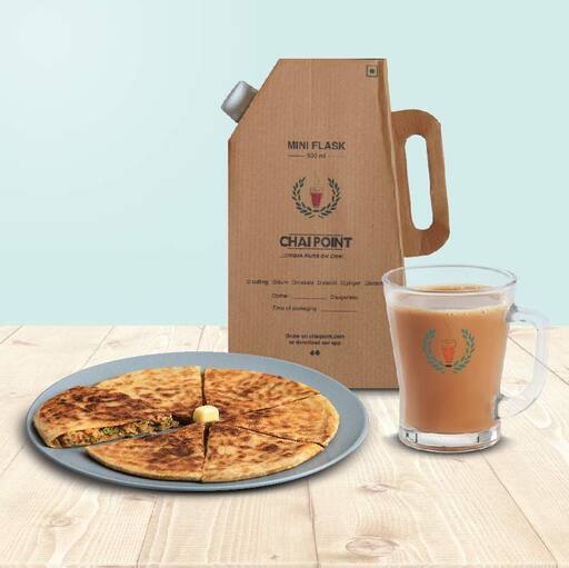 Ginger Chai - Uniflask + Aloo Paratha