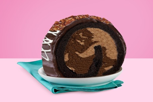 Mississippi Mud Roll Cake Slice