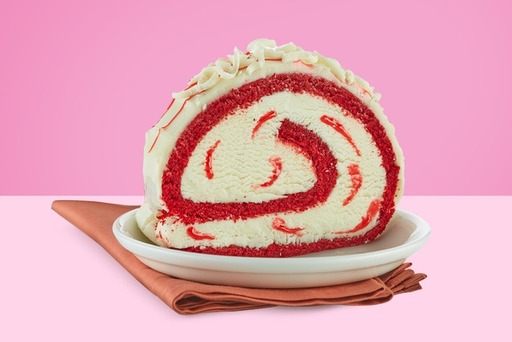Red Velvet Roll Cake Slice