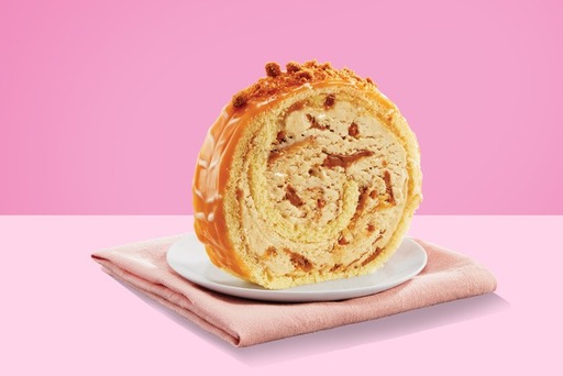 Lotus Biscoff Roll Cake Slice