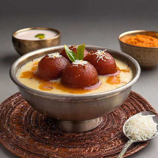 Desi Ghee Gulab Jamun With Rabri