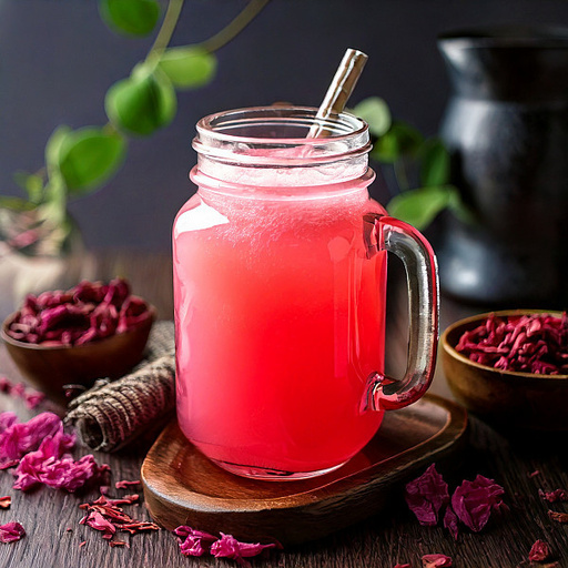 Rose Sattu Drink [450 Ml Mason Jar]
