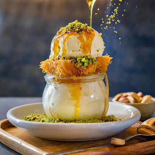Kunafa Crumble Sundae