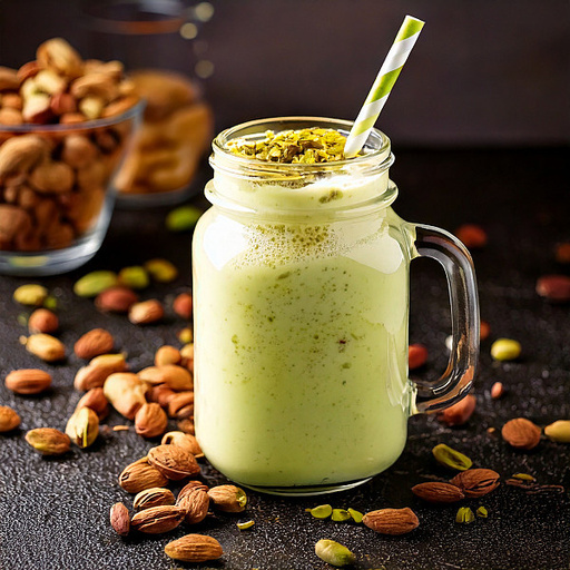 Kunafa Pistachio Shake [450 Ml Mason Jar]