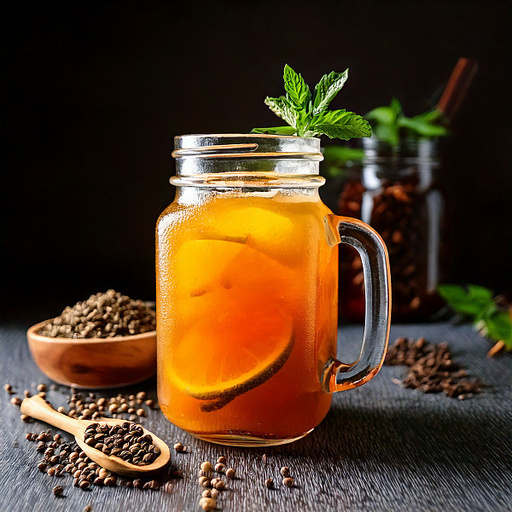 Jeera Masala Spiced Tea Cooler [450 Ml Mason Jar]