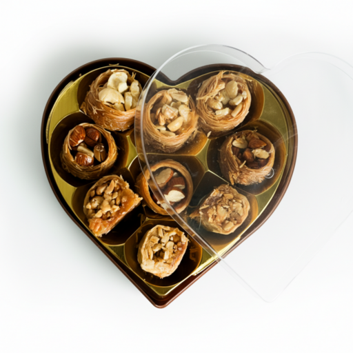 Heart Trio Baklava Gift Box - 9 Cavity Heart [3 Variants]