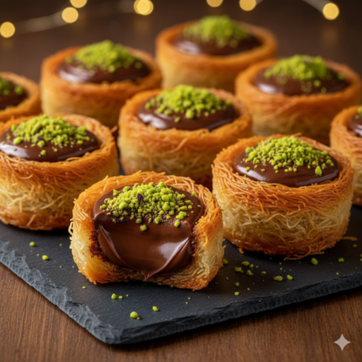 Belgian Chocolate Pistachio Oshe Bul Bul Kunafa Baklava
