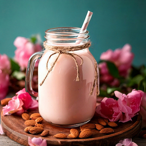 Badam Rose Milk [450 Ml Mason Jar]