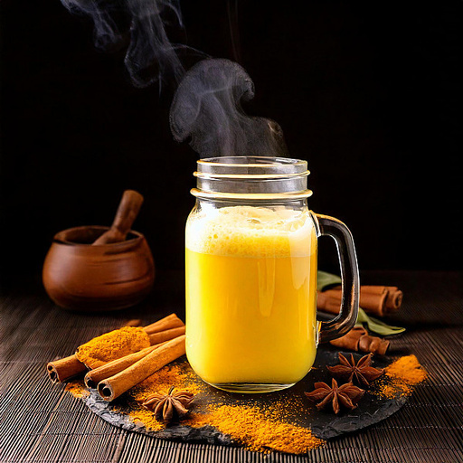 Hot Golden Milk (Turmeric Latte) [450 Ml Mason Jar]