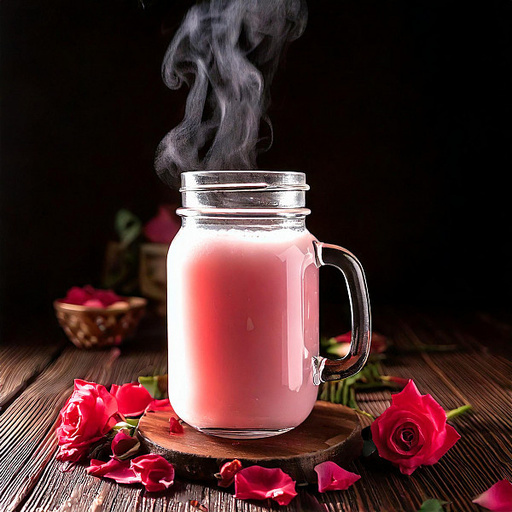Hot Rose Milk [450 Ml Mason Jar]