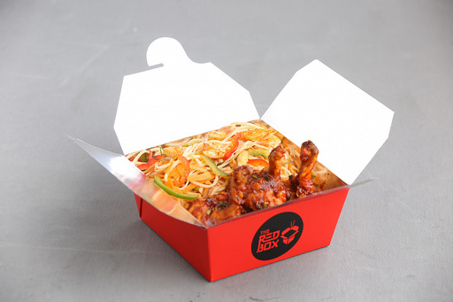 Triple Schezwan Chicken Noodles + Spicy Fried Chicken (Dry)